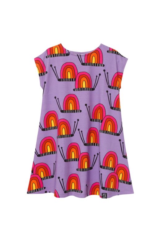 Sukienka casual fioletowa w ślimaki