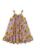 Sukienka z kokardą fioletowa w motyle