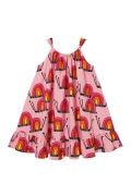 Sukienka z kokardą różowa w ślimaki