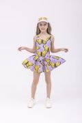 Sukienka balerina fioletowa w motyle