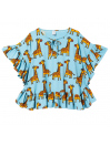 Poncho dress blue giraffe