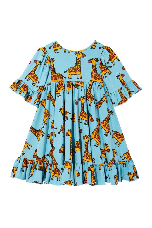Boho dress blue giraffe