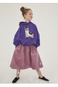 Bluza z kapturem oversized fioletowa lama